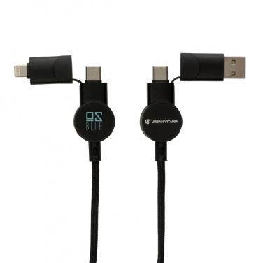 Logo trade promotional gift photo of: Oakland RCS recycled plastic 6-in-1 fast charging 45W cable