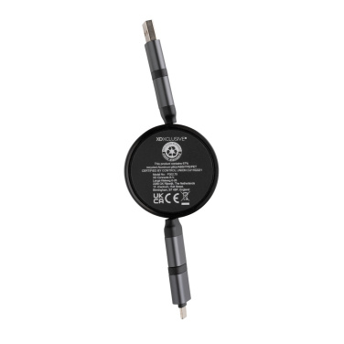 Logotrade corporate gift picture of: Terra RCS recycled aluminium retractable 6 in 1 cable