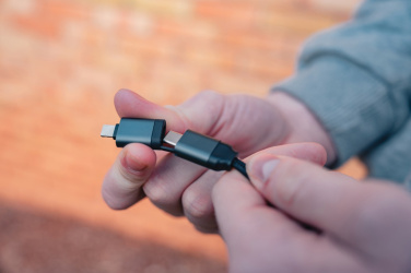 Logotrade promotional products photo of: Terra RCS recycled aluminium retractable 6 in 1 cable