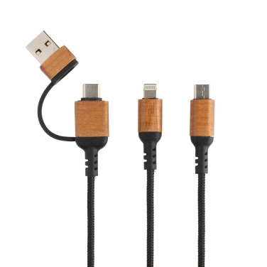 Logotrade promotional merchandise picture of: Ohio RCS certified recycled plastic 6-in-1 cable