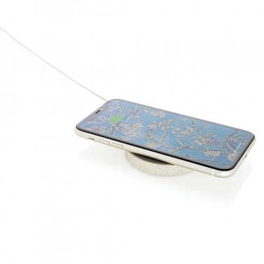 Logo trade advertising products image of: Wheat Straw 5W round wireless charging pad