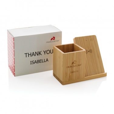 Logotrade promotional items photo of: Calgary bamboo 10W wireless charger