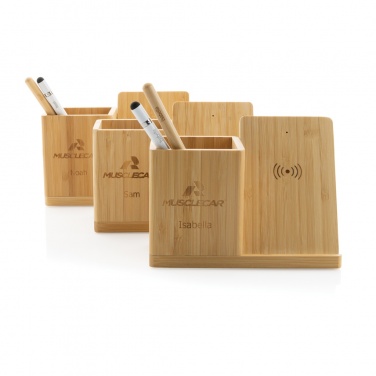 Logotrade promotional items photo of: Calgary bamboo 10W wireless charger
