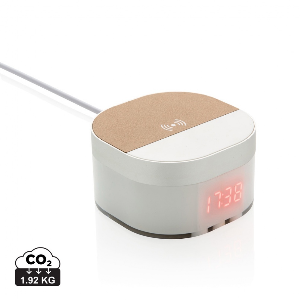 Logotrade advertising products photo of: Aria 5W Wireless Charging Digital Clock
