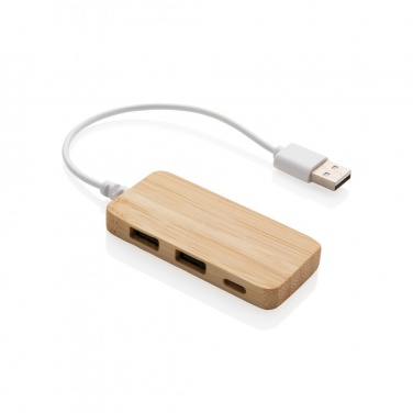 Logotrade corporate gift picture of: Bamboo hub with Type-C