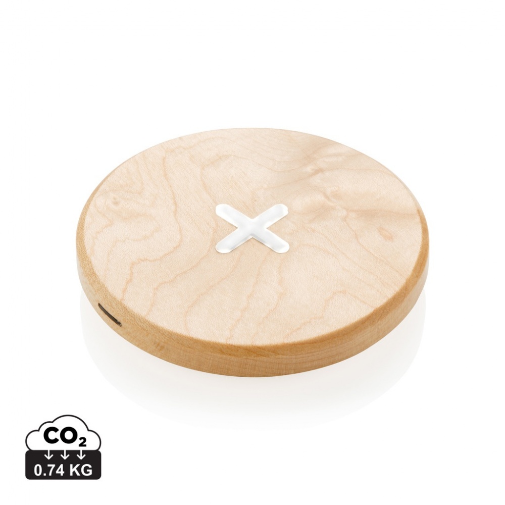 Logo trade promotional gifts picture of: 5W wood wireless charger