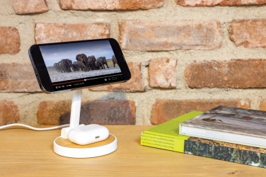 Logotrade promotional gift image of: Ontario RCS rplastic 15W magnetic charging 2 in 1 stand