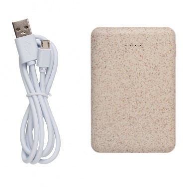 Logotrade promotional giveaway image of: Wheat Straw 5.000 mAh Pocket Powerbank