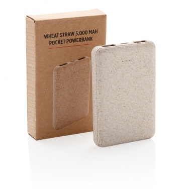 Logo trade promotional products picture of: Wheat Straw 5.000 mAh Pocket Powerbank