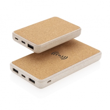 Logotrade corporate gifts photo of: Cork and Wheat 5.000 mAh pocket powerbank