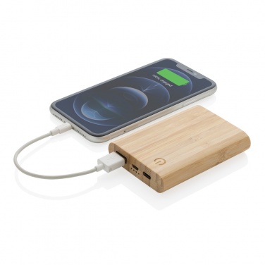 Logotrade promotional merchandise photo of: Bamboo 5.000 mAh powerbank