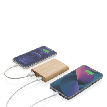 Logo trade corporate gift photo of: Bamboo 5.000 mAh powerbank