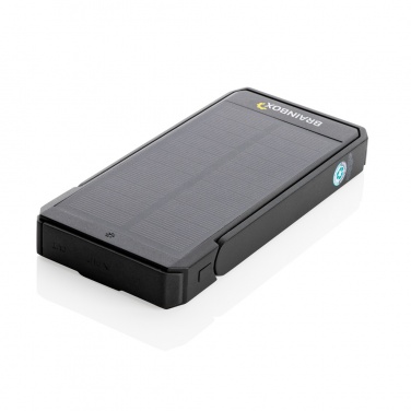 Logo trade promotional products image of: Skywave RCS recycled plastic solar powerbank 10000 mAh