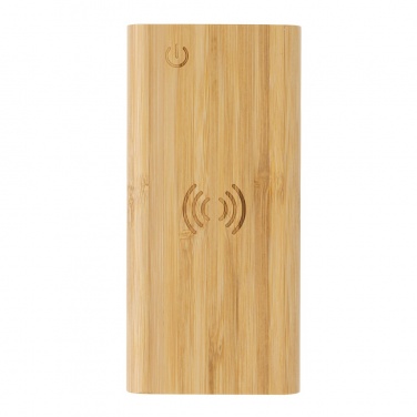 Logo trade corporate gift photo of: Bamboo 8.000 mAh 5W wireless powerbank