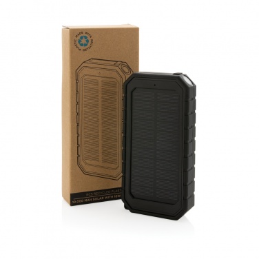 Logo trade corporate gifts picture of: RCS recycled plastic Solar powerbank with 10W Wireless