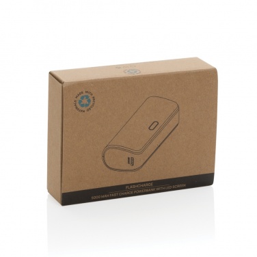 Logo trade business gift photo of: FlashCharge RCS rplastic 5000 mah fast charge powerbank