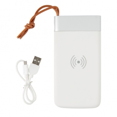 Logo trade promotional merchandise picture of: Aria 8.000 mAh 5W wireless charging powerbank