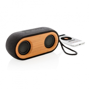 Logo trade promotional gift photo of: Bamboo X double speaker