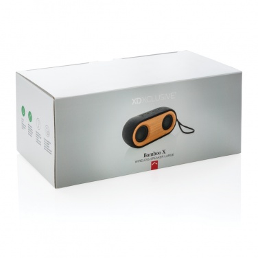 Logotrade promotional products photo of: Bamboo X double speaker