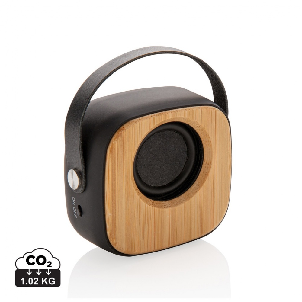 Logo trade corporate gift photo of: Bamboo 3W Wireless Fashion Speaker