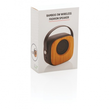 Logo trade promotional item photo of: Bamboo 3W Wireless Fashion Speaker