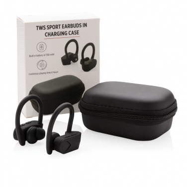 Logotrade promotional item image of: TWS sport earbuds in charging case
