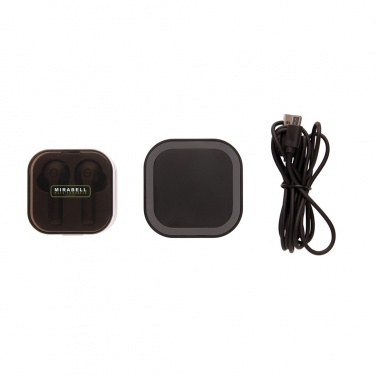 Logo trade promotional merchandise image of: TWS earbuds in wireless charging case