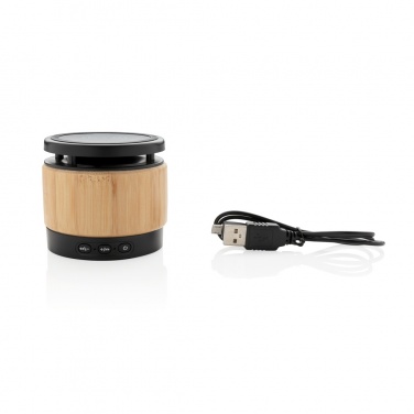 Logotrade promotional item picture of: Bamboo wireless charger speaker