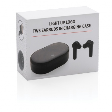 Logo trade promotional products picture of: Light up logo TWS earbuds in charging case