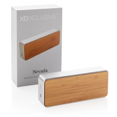 Logo trade business gift photo of: Nevada Bamboo 3W wireless speaker