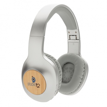 Logo trade corporate gifts image of: Dakota Bamboo wireless headphone