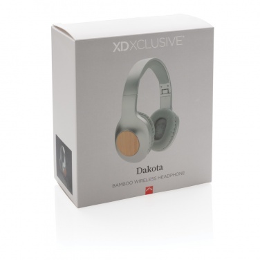 Logo trade corporate gifts image of: Dakota Bamboo wireless headphone