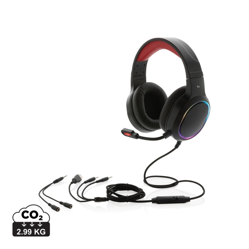Logo trade advertising products image of: RGB gaming headset