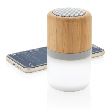 Logo trade promotional products image of: Bamboo colour changing 3W speaker light