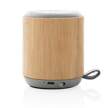 Logotrade corporate gift image of: Bamboo and fabric 3W wireless speaker