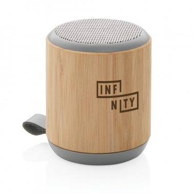 Logo trade promotional merchandise photo of: Bamboo and fabric 3W wireless speaker