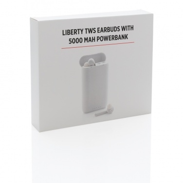 Logotrade promotional giveaway image of: Liberty TWS earbuds with 5.000 mAh powerbank