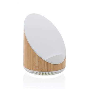 Logotrade promotional gift image of: Ovate bamboo 5W speaker with 15W wireless charger
