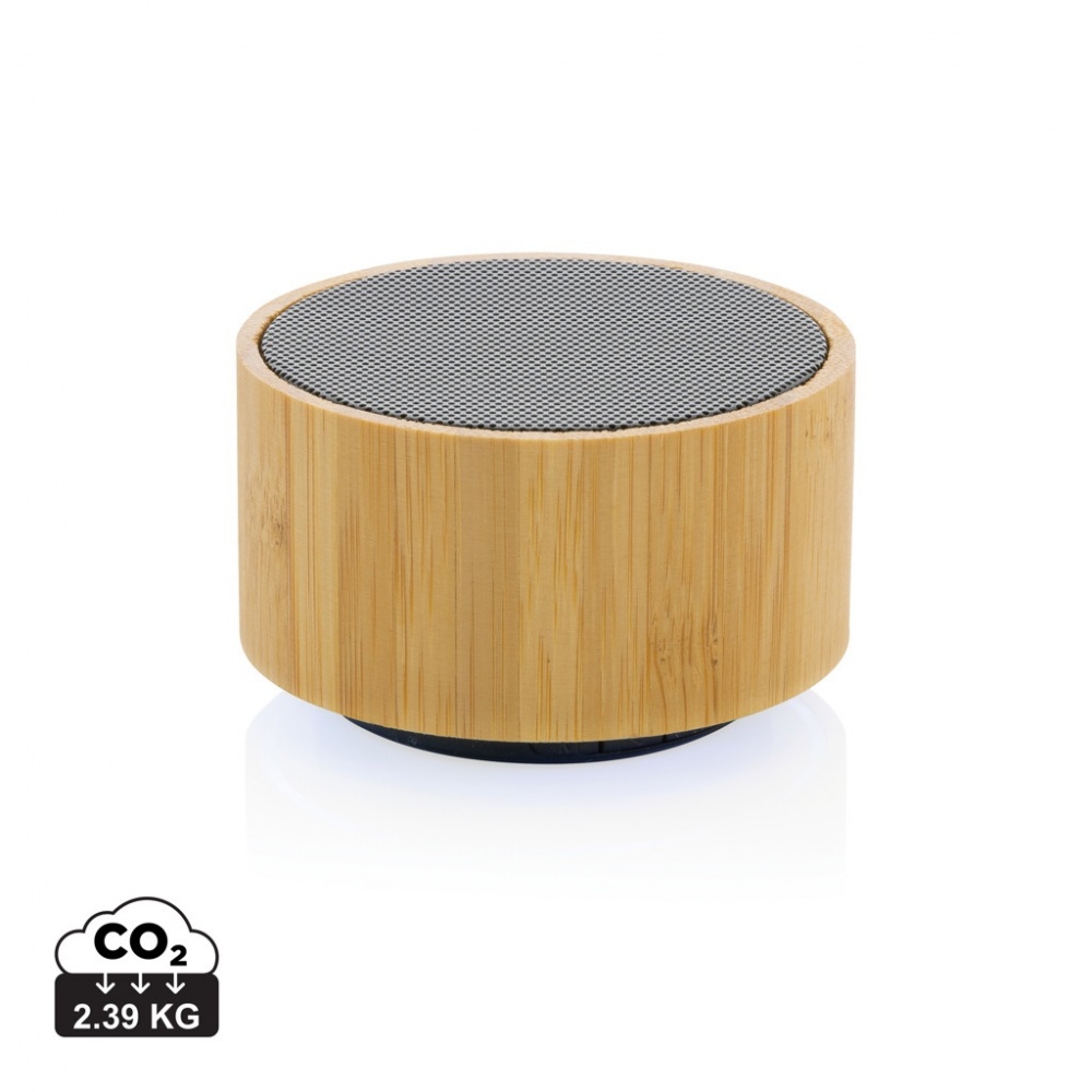 Logo trade promotional gifts image of: RCS recycled plastic and bamboo 3W wireless speaker