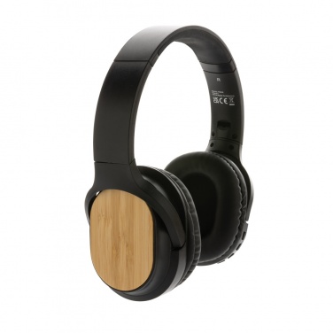 Logo trade business gifts image of: RCS and bamboo Elite Foldable wireless headphone