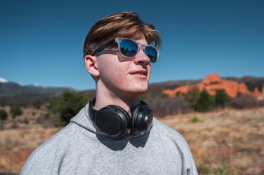 Logotrade promotional giveaway image of: RCS recycled plastic Elite Foldable wireless headphone