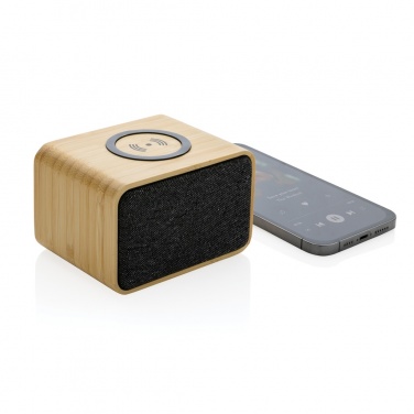 Logo trade advertising products image of: RCS Rplastic 3W speaker with bamboo 5W wireless