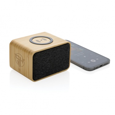 Logo trade promotional giveaways picture of: RCS Rplastic 3W speaker with bamboo 5W wireless