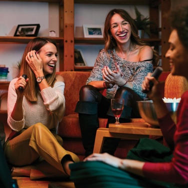 Logo trade advertising product photo of: Singvibe RCS recycled plastic karaoke set with double mic