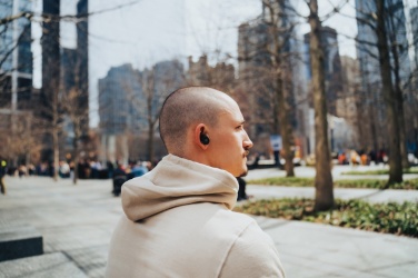 Logo trade promotional giveaway photo of: Lakewood RCS recycled and repairable wireless earbuds