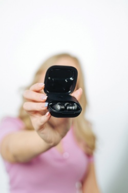 Logo trade promotional gifts image of: Lakewood RCS recycled and repairable wireless earbuds