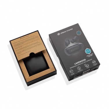 Logo trade promotional items image of: Lakewood RCS recycled and repairable wireless earbuds