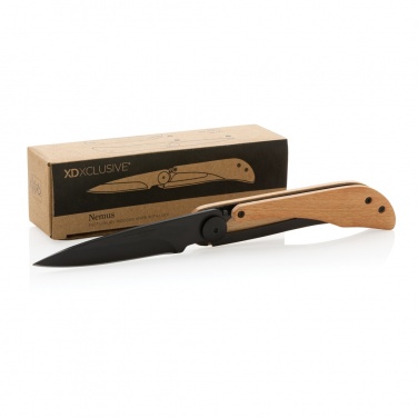 Logo trade promotional giveaways picture of: Nemus Luxury Wooden knife with lock