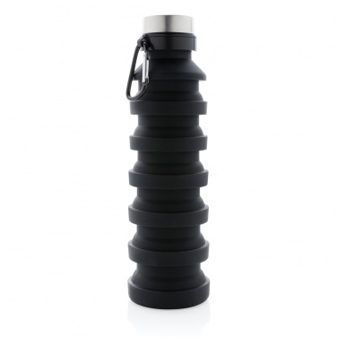 Logo trade promotional merchandise picture of: Leakproof collapsible silicone bottle with lid