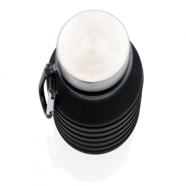 Logo trade corporate gifts image of: Leakproof collapsible silicone bottle with lid